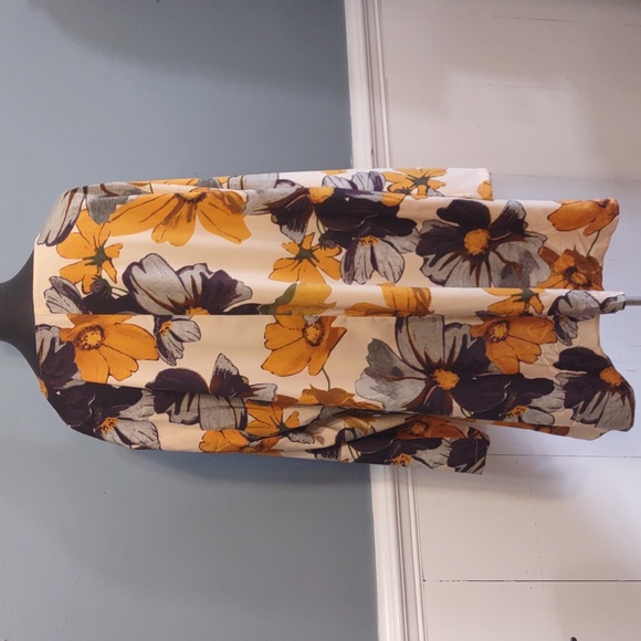 Shein Top 4X Boho Hippie Floral Silky Cottagecore Popover Hi Lo Hem Shirt Blouse - Picture 8 of 9